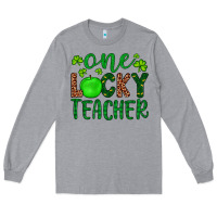 Heather Grey one lucky teacher Long Sleeve Tee - Artiststas