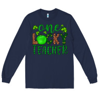 Navy one lucky teacher Long Sleeve Tee - Artiststas
