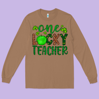 One Lucky Teacher Long Sleeve Tee Designed By Artiststas