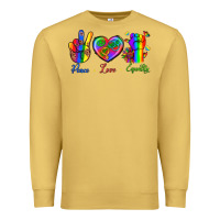 Antique Gold Peace Love Equality Premium Sweatshirt - BundleAndBundleShop