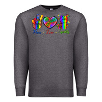 Charcoal Heather Peace Love Equality Premium Sweatshirt - BundleAndBundleShop