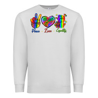Dove Grey Peace Love Equality Premium Sweatshirt - BundleAndBundleShop