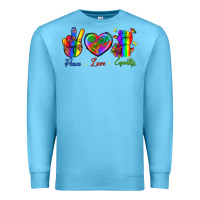 Ocean Blue Peace Love Equality Premium Sweatshirt - BundleAndBundleShop