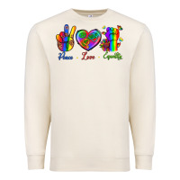 Sandshell Peace Love Equality Premium Sweatshirt - BundleAndBundleShop