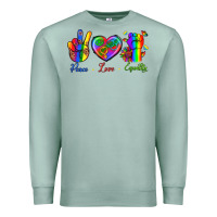 Seafoam Peace Love Equality Premium Sweatshirt - BundleAndBundleShop