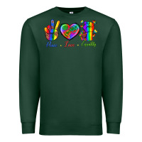 Sports Green Peace Love Equality Premium Sweatshirt - BundleAndBundleShop