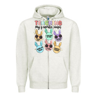 Oatmeal Heather teahing my favorite peeps malia Zipper Hoodie - MaliasSmallBusiness