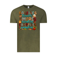 Vintage Olive bonfires flannels smores Vintage Tee - AdoDesignShop