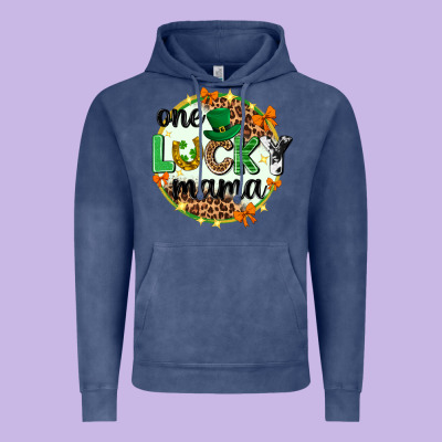 One Lucky Mama  St. Patricks Day Vintage Hoodie Designed By Neo Western