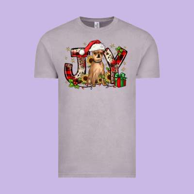 Christmas Joy Chihuahua Vintage Tee Designed By Jahusdesignshop
