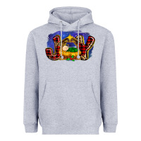 Heather Grey baby jesus joy Heavyweight Hoodie - MaliasSmallBusiness