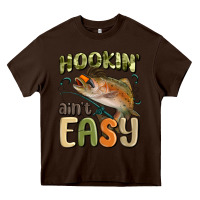 Chocolate Brown hookin' ain't easy Heavy Core Tee - MaliasSmallBusiness