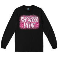 Black in october we wear pink leopard glitter Long Sleeve Tee - AdoDesignShop