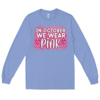 Colony Blue in october we wear pink leopard glitter Long Sleeve Tee - AdoDesignShop