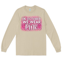 Mushroom in october we wear pink leopard glitter Long Sleeve Tee - AdoDesignShop