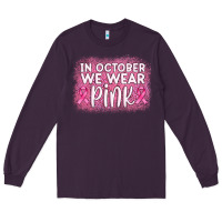 Plum in october we wear pink leopard glitter Long Sleeve Tee - AdoDesignShop