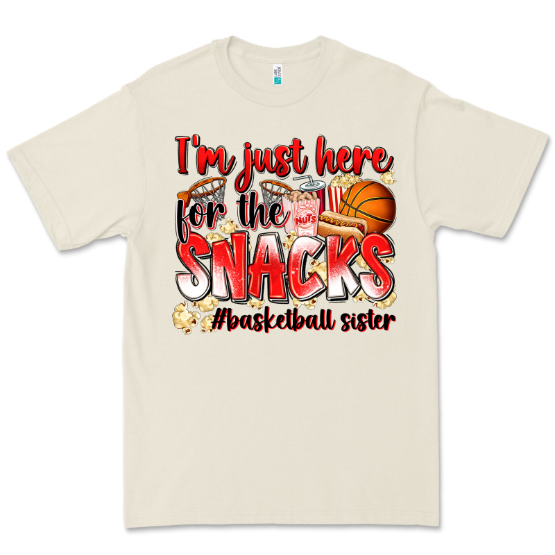 Im Just Here For The Snacks Basketball Sister Premium Tee by Zillion Design Studio | Teevron