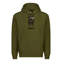 Army Green Black Glitter Cowhide Patterned Mom Skull Premium Hoodie - Bettercallsaul