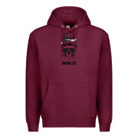 Burgundy Black Glitter Cowhide Patterned Mom Skull Premium Hoodie - Bettercallsaul