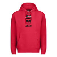 Cardinal Black Glitter Cowhide Patterned Mom Skull Premium Hoodie - Bettercallsaul