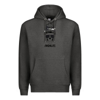 Charcoal Heather Black Glitter Cowhide Patterned Mom Skull Premium Hoodie - Bettercallsaul