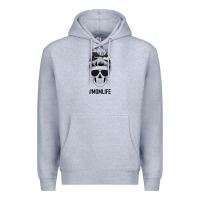 Heather Grey Black Glitter Cowhide Patterned Mom Skull Premium Hoodie - Bettercallsaul