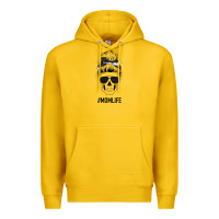 Lemon Black Glitter Cowhide Patterned Mom Skull Premium Hoodie - Bettercallsaul
