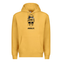 Mustard Black Glitter Cowhide Patterned Mom Skull Premium Hoodie - Bettercallsaul