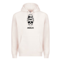 Pale Pink Black Glitter Cowhide Patterned Mom Skull Premium Hoodie - Bettercallsaul