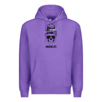 Purple Black Glitter Cowhide Patterned Mom Skull Premium Hoodie - Bettercallsaul