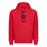 Red Black Glitter Cowhide Patterned Mom Skull Premium Hoodie - Bettercallsaul