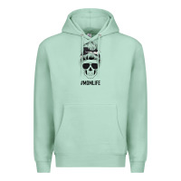 Seafoam Black Glitter Cowhide Patterned Mom Skull Premium Hoodie - Bettercallsaul