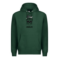 Sports Green Black Glitter Cowhide Patterned Mom Skull Premium Hoodie - Bettercallsaul