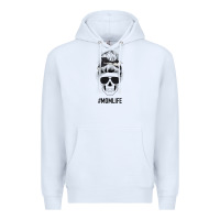 White Black Glitter Cowhide Patterned Mom Skull Premium Hoodie - Bettercallsaul