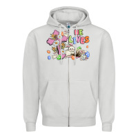 Dove Grey he lives with bunnys and eggs Zipper Hoodie - MaliasSmallBusiness