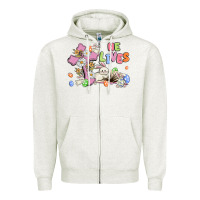 Oatmeal Heather he lives with bunnys and eggs Zipper Hoodie - MaliasSmallBusiness