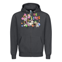 Smoke he lives with bunnys and eggs Zipper Hoodie - MaliasSmallBusiness
