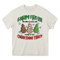 Cream farm fresh christmas trees Heavy Core Tee - MaliasSmallBusiness