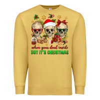 Antique Gold When Your Dead Inside But It's Christmas Premium Sweatshirt - BundleAndBundleShop