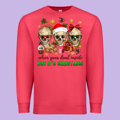 When Your Dead Inside But It's Christmas Premium Sweatshirt Designed By Bundleandbundleshop