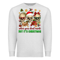 Oatmeal Heather When Your Dead Inside But It's Christmas Premium Sweatshirt - BundleAndBundleShop