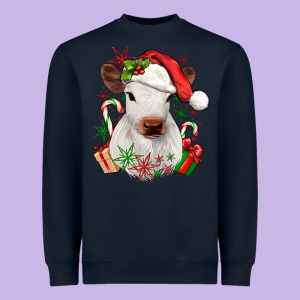 Christmas Heifer Heavyweight Sweatshirt Designed By Jahusdesignshop