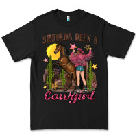 Black shoulda been a cowgirl bucking horse Premium Tee - texasbilliewilder
