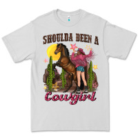 Dove Grey shoulda been a cowgirl bucking horse Premium Tee - texasbilliewilder