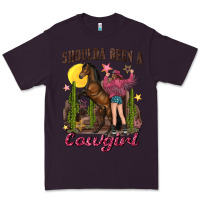 Plum shoulda been a cowgirl bucking horse Premium Tee - texasbilliewilder