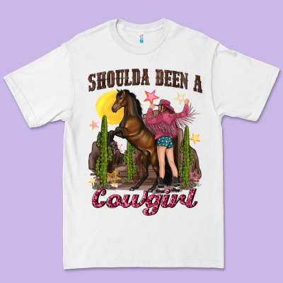 Premium Tee shoulda been a cowgirl bucking horse