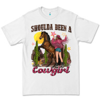 White shoulda been a cowgirl bucking horse Premium Tee - texasbilliewilder