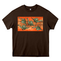 Chocolate Brown dinosaur brontosaurus sippy cup Heavy Core Tee - Artiststas