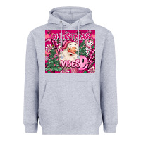 Heather Grey pink christmas vibes Heavyweight Hoodie - MaliasSmallBusiness
