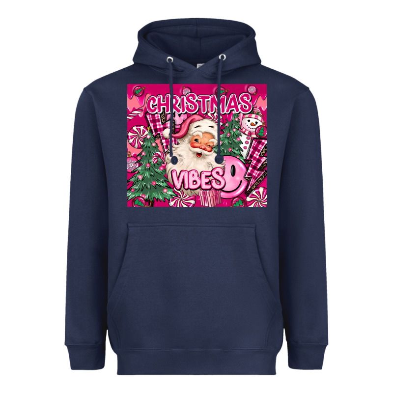 Pink Christmas Vibes Heavyweight Hoodie by MaliasSmallBusiness | Teevron